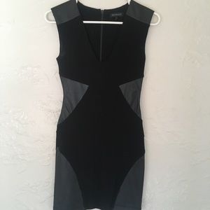 Aritzia Talula Black Leather Mini Dress